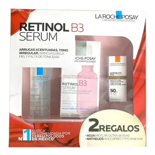 KIT RETINOL B3 SERUM 30ML+AGUA MICELAR ULTRA 50ML+ANTHELIOS AGE FPS50 C/C 3ML