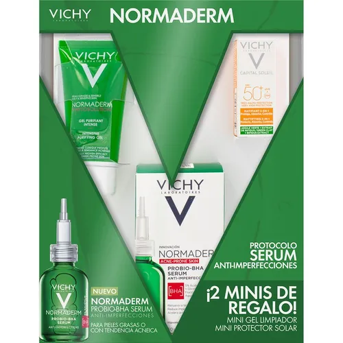 KIT NORMADERM SERUM BHA 30ML+GEL LIMPIADOR PURIFICANTE 50ML+CAPITAL SOLEIL 3 EN 1 3ML