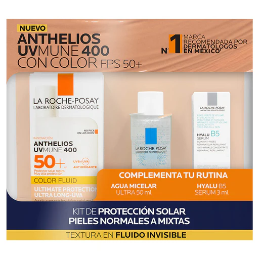 KIT ANTHELIOS UV MUNE 400 C/C 50ML+AGUA MICELAR ULTRA PIEL SENSIBLE 50ML+HYALU B5 SERUM 3ML