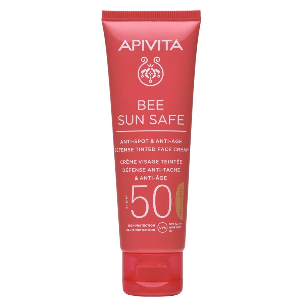 BEE SUN SAFE PROTECTOR ANTI MANCHAS PARA ROSTRO TONO DORADO SPF50 50ML