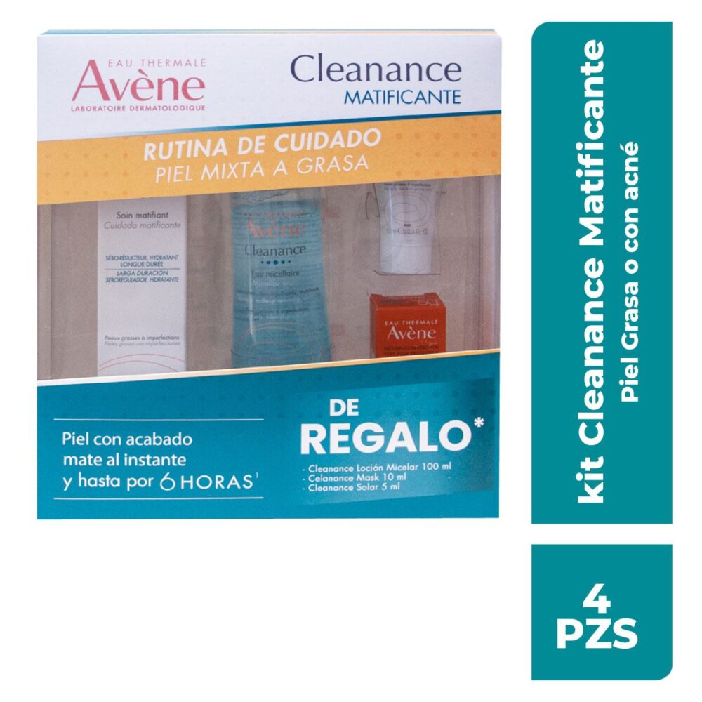 KIT CLEANANCE MATIFICANTE 40ML+MICELAR 100ML+MASK 10ML+SOLAR 5ML