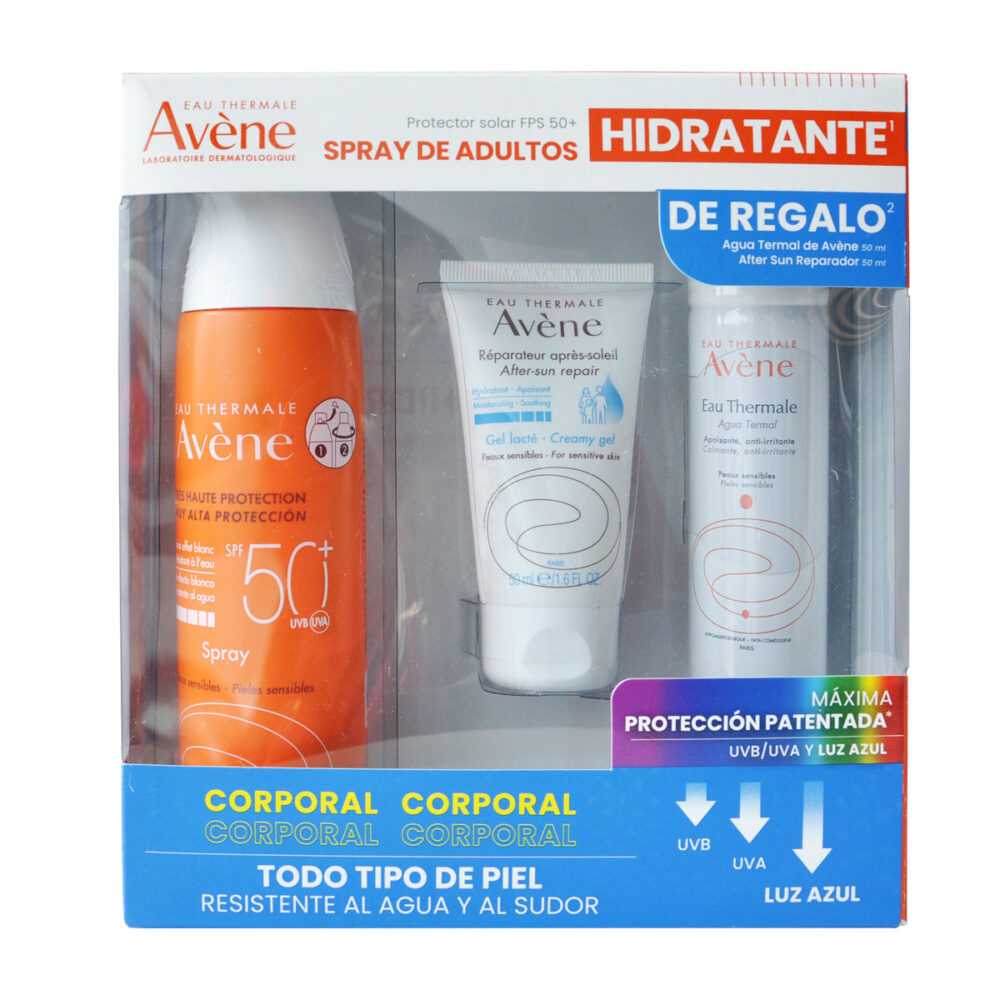 A KIT SPRAY SFP 50+AGUA TERMAL SPRAY 50ML+LOCION REPARADORA AFTER SUN 50ML