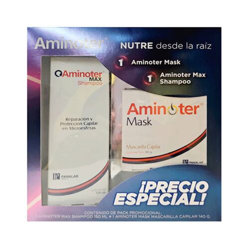 KIT-AMINOTER MAX SHAMPOO 150ML+AMINOTER MASK MASCARILLA CAPILAR 140G