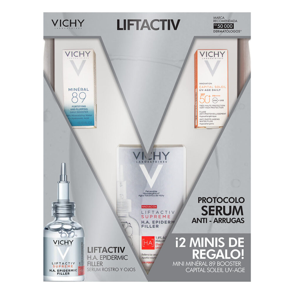 KIT LIFTACTIV HA EPIDERMIC FILLER 30ML+MINERAL 89 3ML+CS FACE UV AGE BLOCK SPF 50 3ML