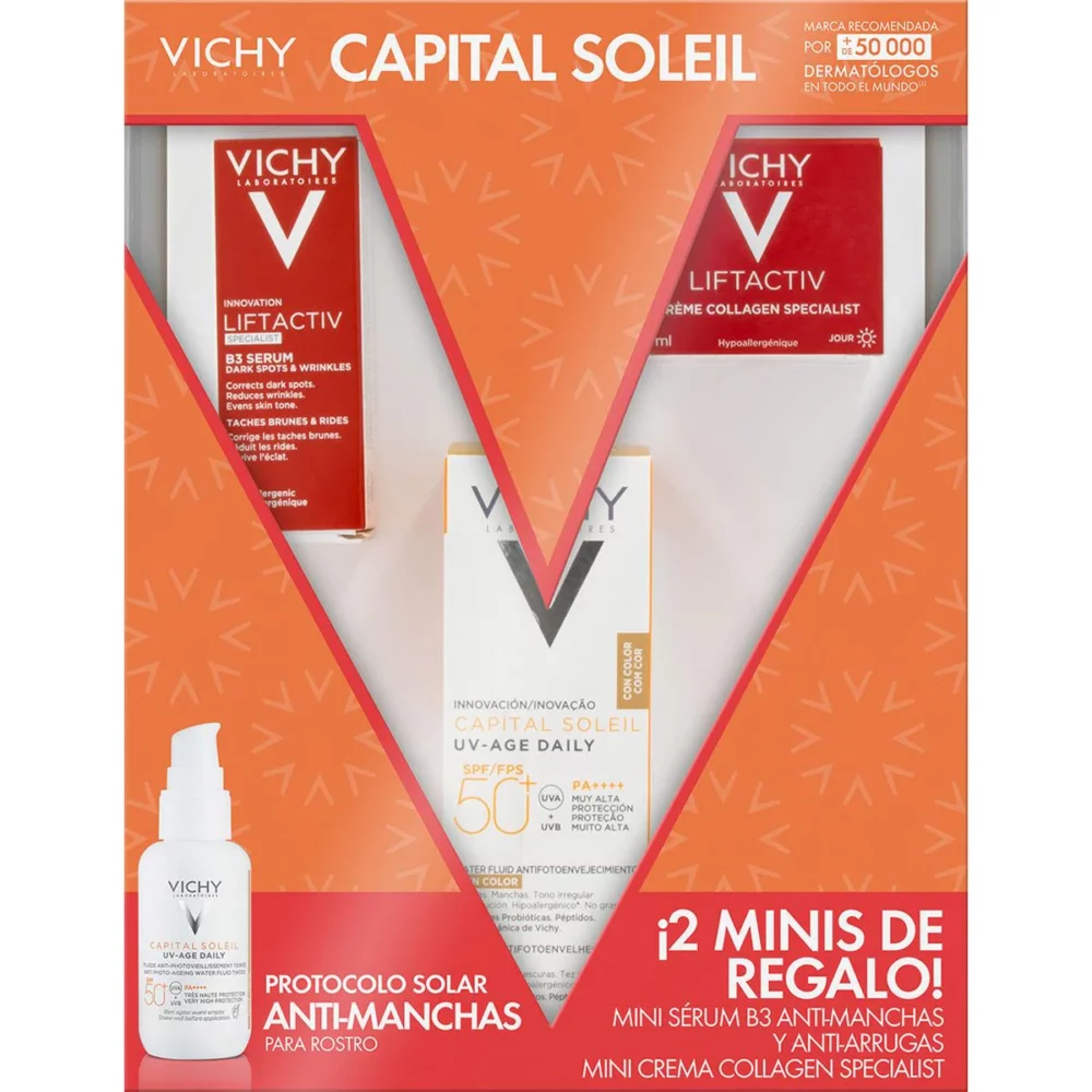 KIT-CAPITAL SOLEIL UV AGE FPS50+ C/C 40ML+LIFTACTIV B3 SERUM 5ML+LIFTACTIV CREME COLLAGEN SPECIALIST 15ML