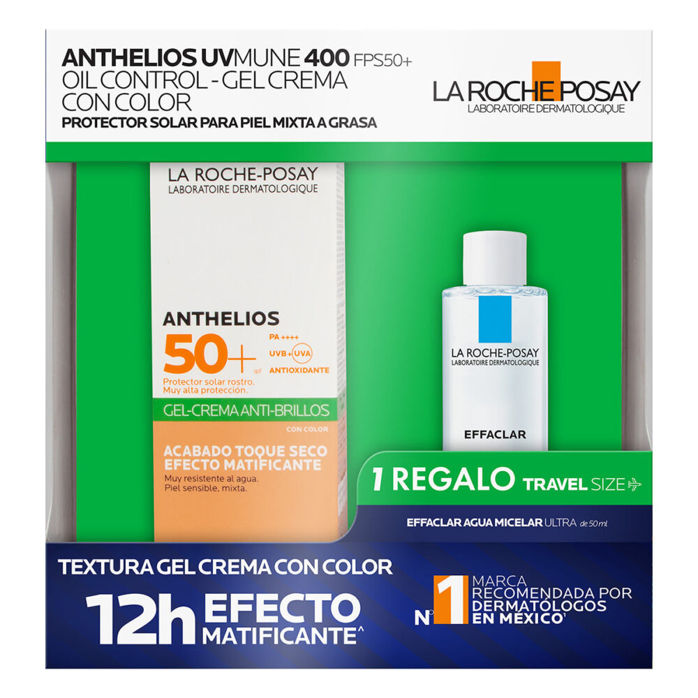 KIT-ANTHELIOS UV MUNE 400 GEL CREMA OIL CONTROL 50ML+AGUA MICELAR EFFACLAR 50ML