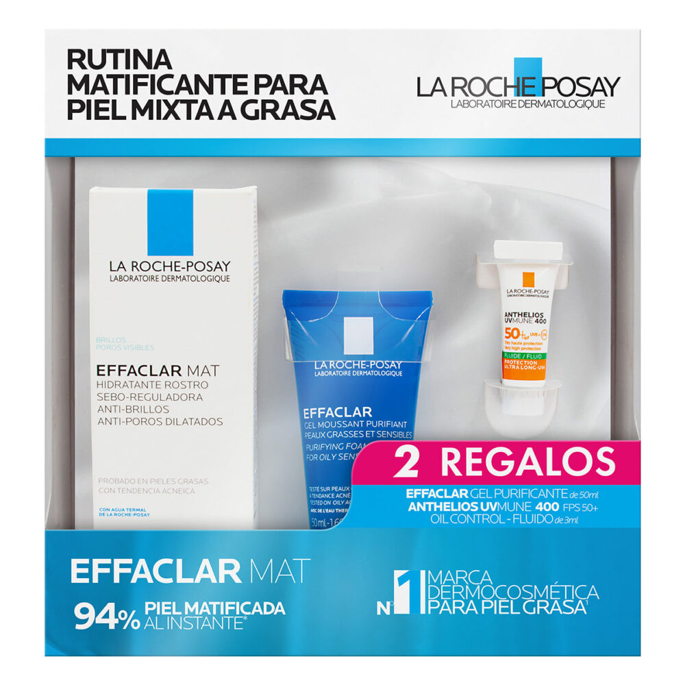 KIT-EFFACLAR MAT 40ML+EFFACLAR GEL 50ML+ANTHELIOS OIL CONTROL FLUIDO 3ML