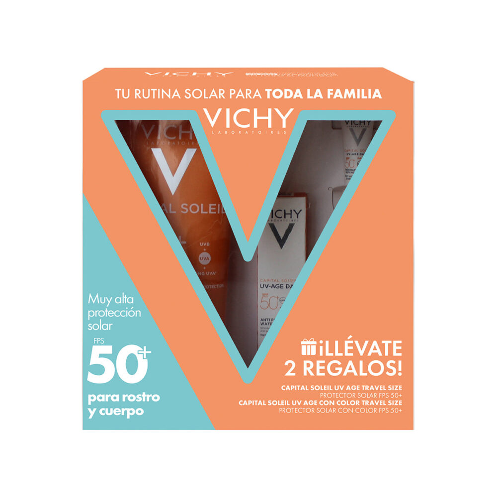KIT-CAPITAL SOLEIL 50+ LAIT 300ML+CAPITAL SOLEIL UV AGE DAILY 15ML+CAPITAL SOLEIL UV AGE DAILY C/C 3ML