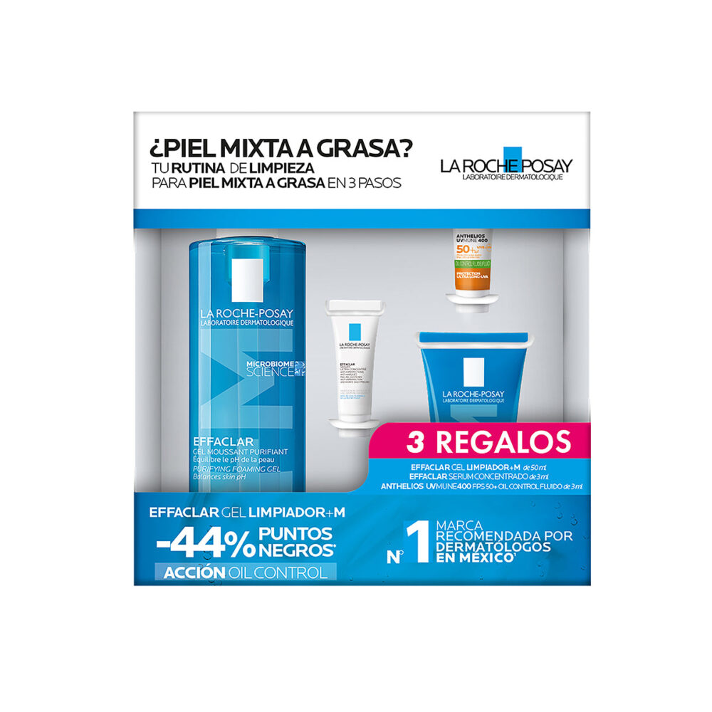 KIT-EFFACLAR GEL LIMPIADOR 400ML+EFFACLAR GEL MOUSSANT 50ML+EFFACLAR SERUM ULTRA CONCENTRATE 3ML+ANTHELIOS UV MUNE 400 3ML