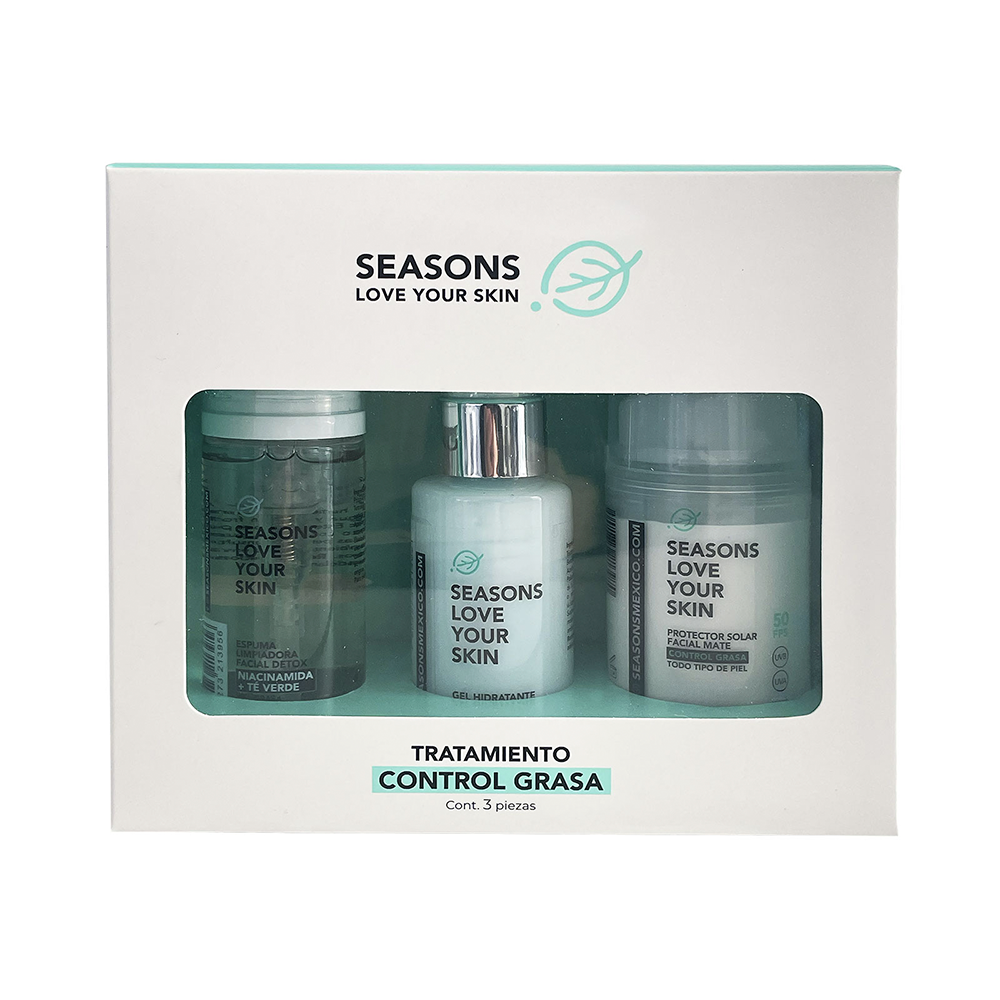KIT-ESPUMA LIMPIADORA FACIAL DETOZ NIACINAMIDA 50ML+GEL HIDRATANTE ALOE VERA 50G+PROTECTOR SOLAR FACIAL MATE 45G