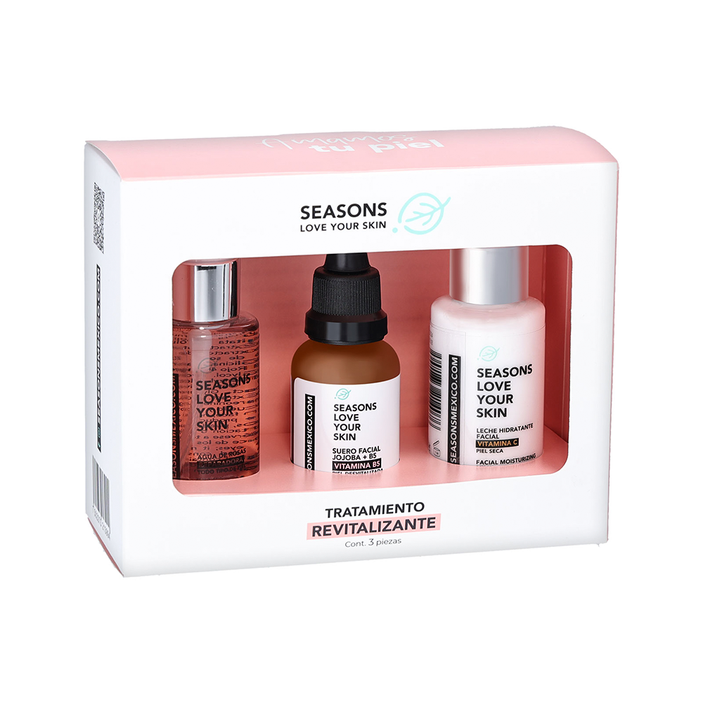 KIT-AGUA DE ROSAS REPARADORA 50ML+SUERO FACIAL JOJOBA VITAMINA B5 30ML+LECHE HIDRATANTE VITAMINA C 50G