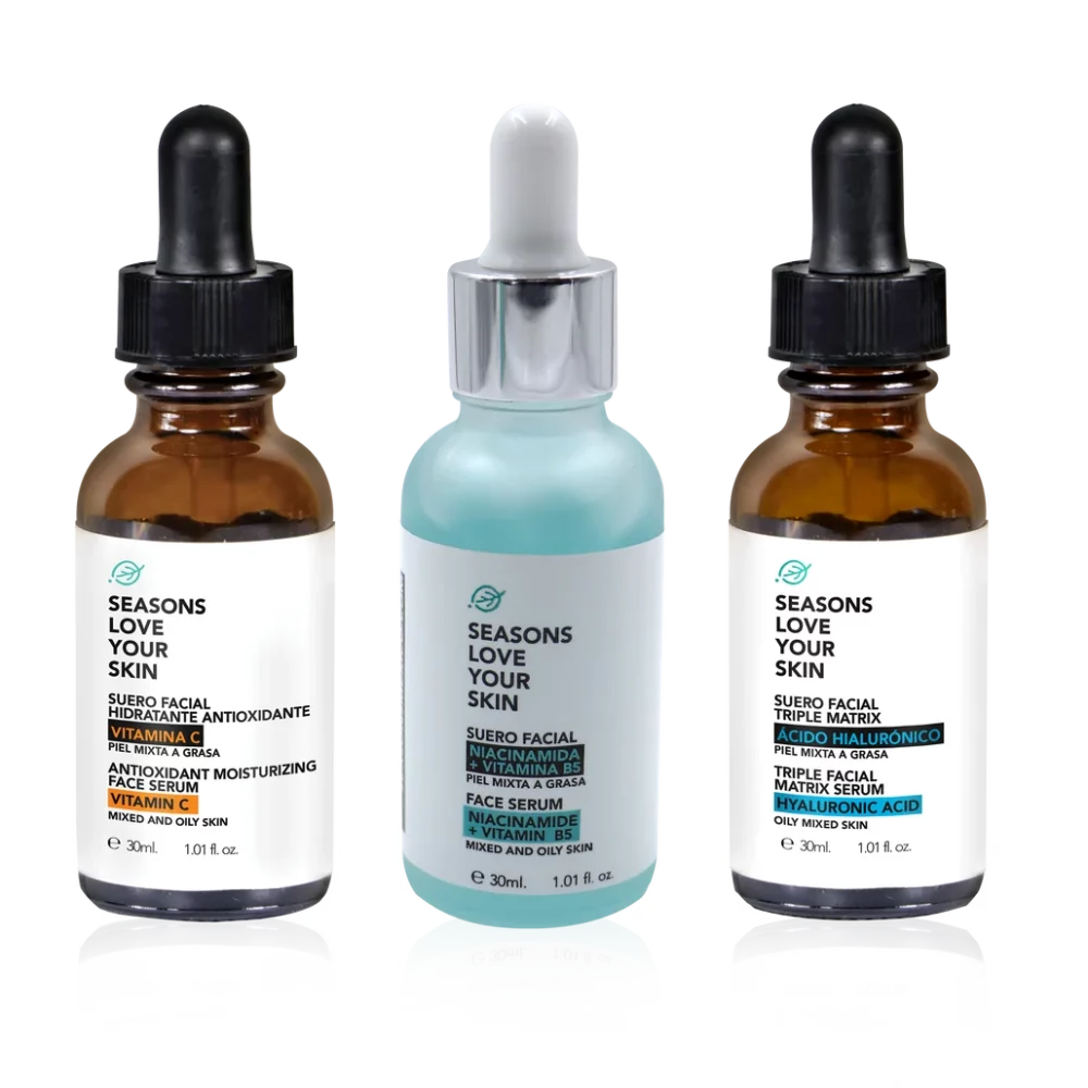 KIT-SUERO FACIAL HIDRANTANTE 30ML+SUERO FACIAL NIACINAMIDA 30ML+SUERO FACIAL ACIDO HYALURONICO 30ML