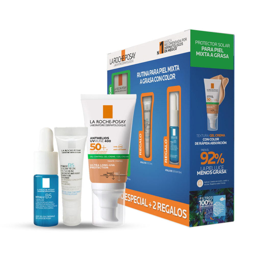 KIT-ANTHELIOS OIL CONTROL GEL-CREMA C/C 50ML+HYALU B5 SERUM OJOS 5ML+HYALU B5 SERUM ANTI-RIDES 10ML